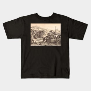 Departure of Pilgrim Fathers Delft Holland 1620 Kids T-Shirt